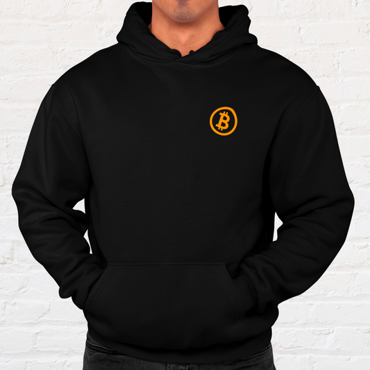 Bitcoin Logo In Orange Hoodie
